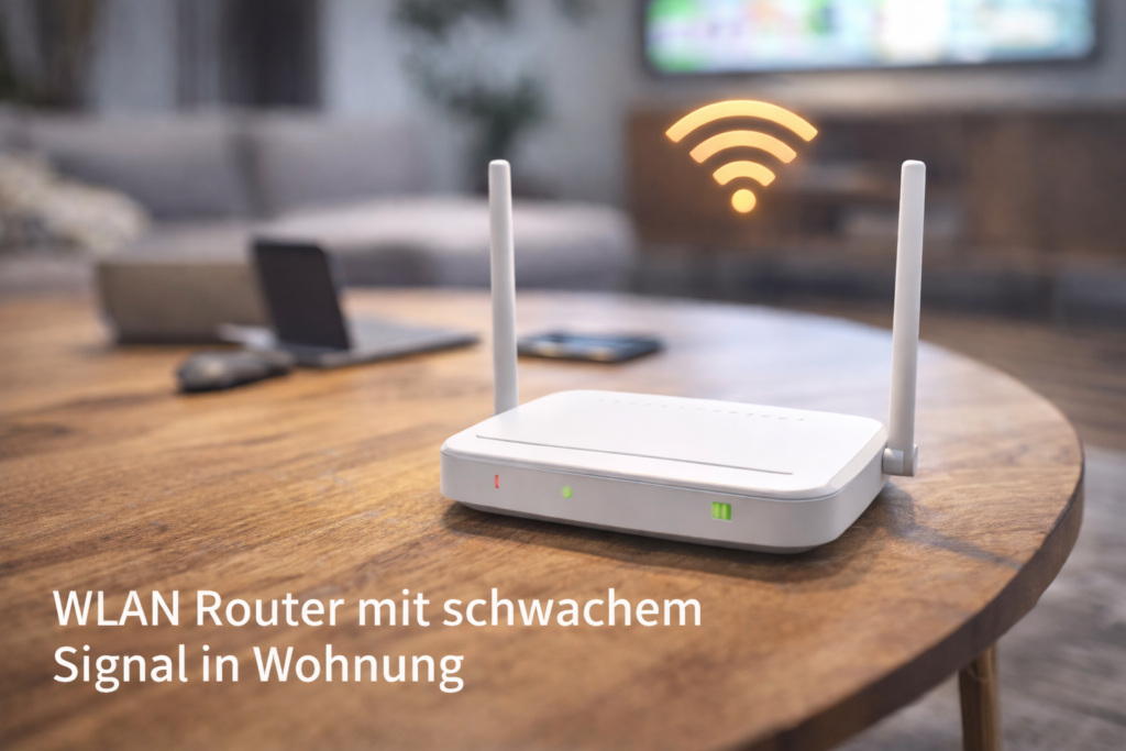 WLAN langsam durch schwaches Signal und schlechte Router Position