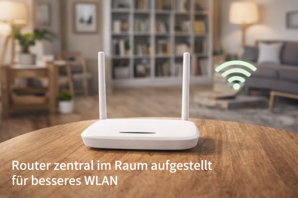 Router zentral im Raum aufstellen für schnelleres WLAN