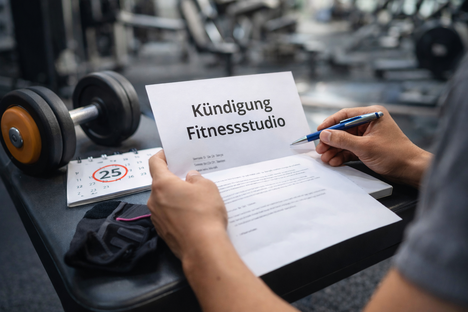 Fitnessstudio kündigen 2026: Fristen, Vorlage, Sonderkündigung