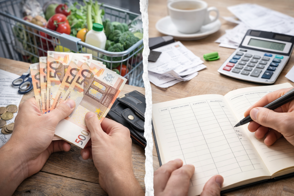 Geld sparen im Alltag durch Bargeld nutzen und Haushaltsbuch führen zur besseren Kontrolle der Ausgaben