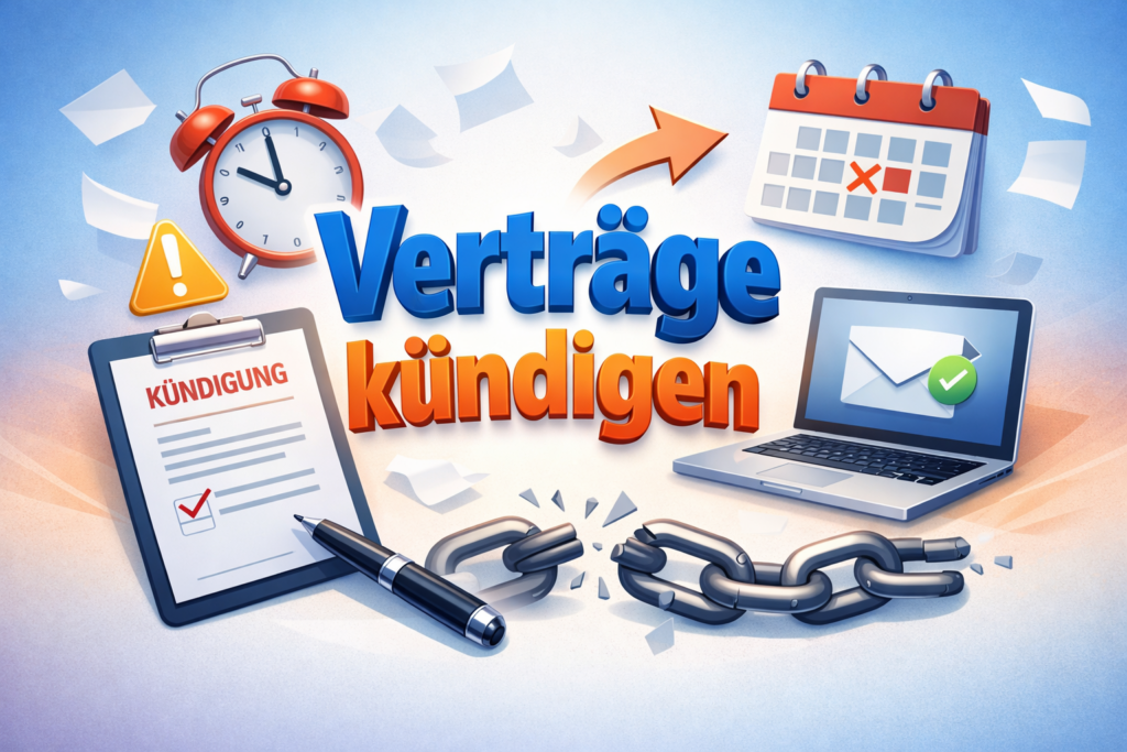 Vertrag kündigen Anleitung 2026 mit Fristen, Sonderkündigung und Kündigungsschreiben
