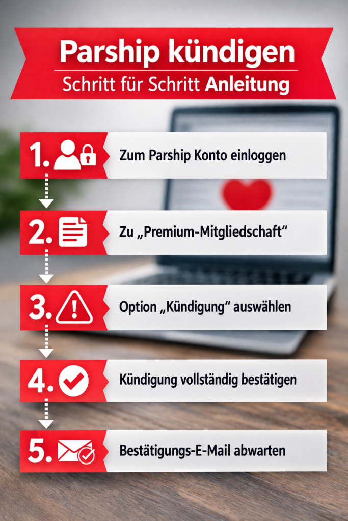 Zugang zum richtigen Konto
Der erste Schritt wirkt banal, ist aber entscheidend.
Wenn du Parship kündigen möchtest, solltest du sicherstellen, dass du mit dem richtigen Account eingeloggt bist.
Gerade bei mehreren E-Mail-Adressen kommt es häufig vor, dass Nutzer ihr Abo zunächst gar nicht finden.