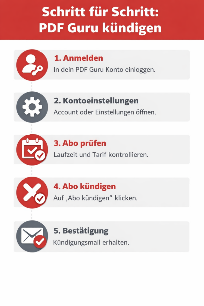 PDF Guru kündigen Schritt für Schritt – Anleitung zum Abo kündigen einfach erklärt